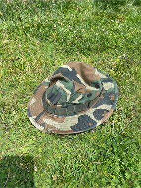 Propper Woodland Camo Boonie Hat - Green/Brown/Black Bucket